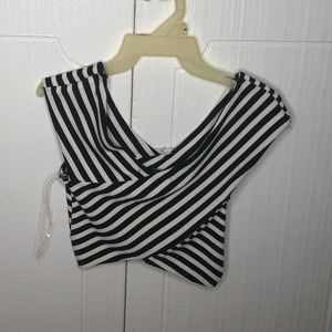 Striped dressy crop top